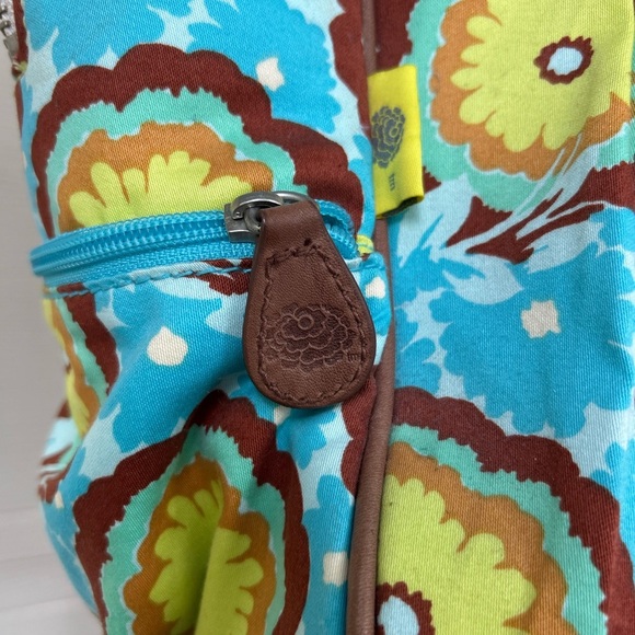 Chic Floral Travel Bag - Blue and Brown - Picture 4 of 15